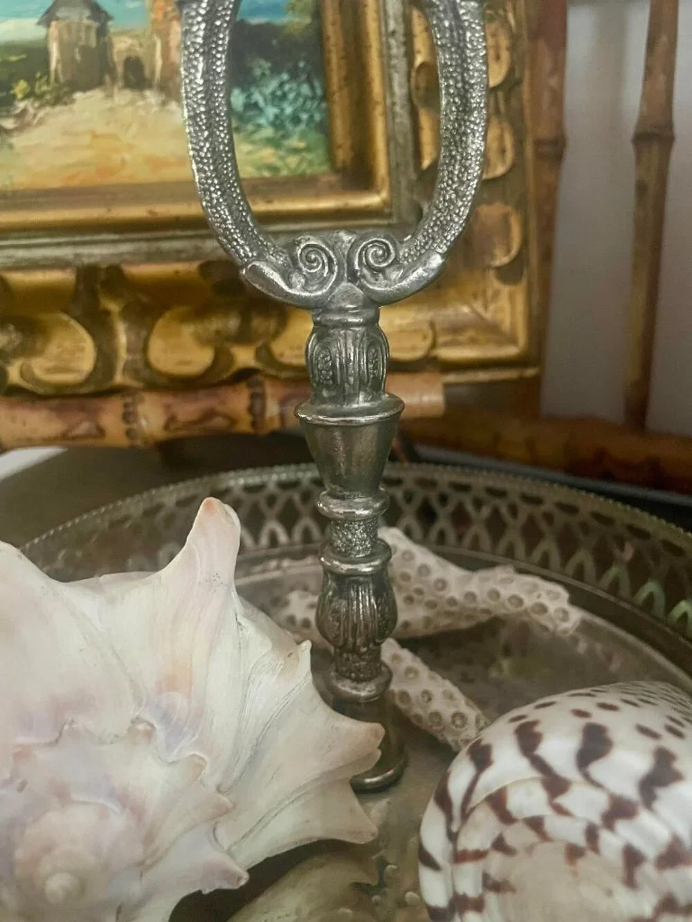 Vintage Silverplate Pierced Basket with Ornate Handle